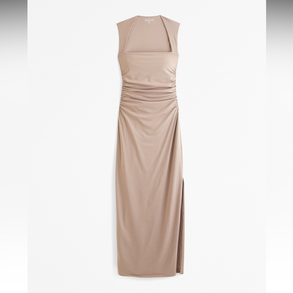 Abercrombie & Fitch Ava Knit Maxi Dress - Taupe